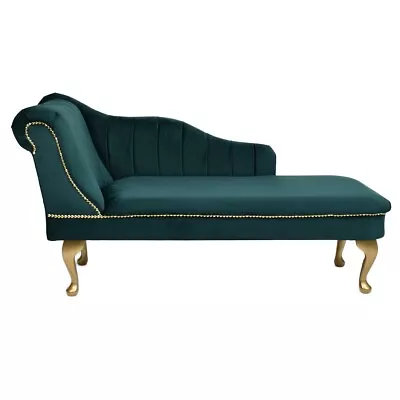 Chaise Longue Chesterfield Sofa Green Accent Chair Cambridge Stripe Lounge • £209.99