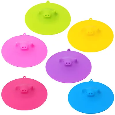 $14.99 • Buy Allydrew Silicone Cup Lids, Large Coffee Mug Covers (Set Of 6), Cute Piggies​