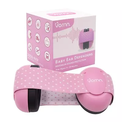 Baby Ear Defenders For 0-36 Months Soft And Adjustable Pink Ear Muffs Cotton • £17.59