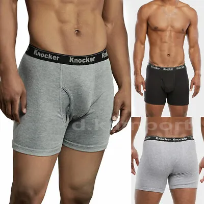 2 4 6 Lot Men Knocker 100% Cotton Boxer Briefs Black Gray Underwear Size S-3XL • $15.99