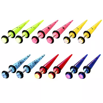 12pcs Set Men Women Hip Hop Mixed Colors Taper Long Spike Fake Cheater Earrings • $14.99