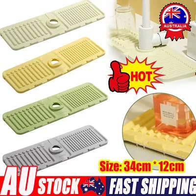 Tidy Splash Faucet Guard & Draining Mat Silicone Draining Mat For Kitchen Sink • $10.29