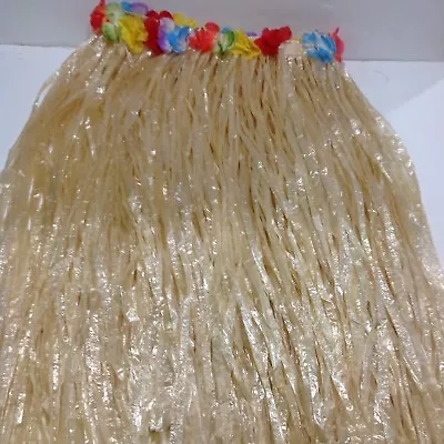 Hawaiian Hula Girl Grass Skirt Fancy Dress Costume 32  Waist Plastic  • $19.99