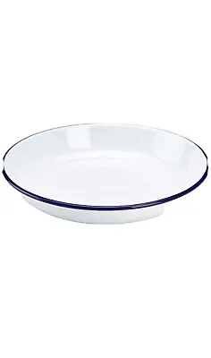 Enamel Rice Plate White Pasta Bowl Dish Falcon Traditional 22cm Camping Caravan • £11.49