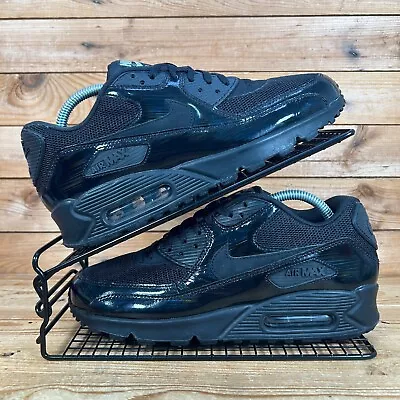 NIKE Air Max 90 Shoes Womens Size UK 7 Black Glow Mesh Running Premium Trainers • £59.99