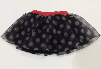 DISNEY JUNIOR Minnie Mouse TUTU SKIRT Toddler Sz 2T Black With Polka Dots • $6.95