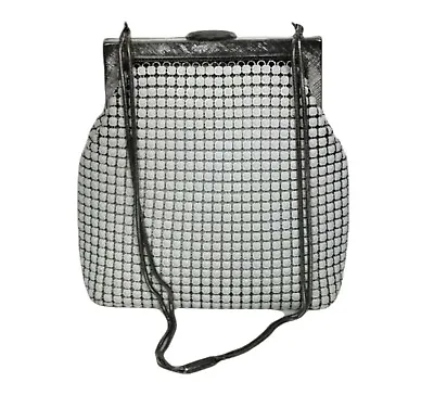 Oroton Vintage White Metal Mesh Silver Tone Strap Handbag • $49.95