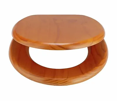 Wooden Bathroom Toilet Seat Hinges Top Close Adjustable Solid Modern In Colours • £57.50