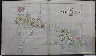 Wisconsin Rock County Map 1917 Milton & Milton Junction L22#79 • $31.96
