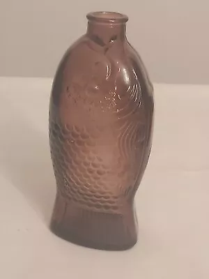 WHEATON Purple AMETHYST Art Glass DR FISCHS BITTERS Fish Shaped BOTTLE Millville • $20.01