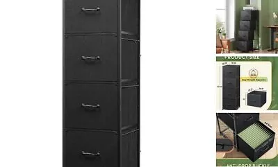  4 Drawer File Cabinet Fabric Storage Cabinet For Home Office Vertical  • $91.12