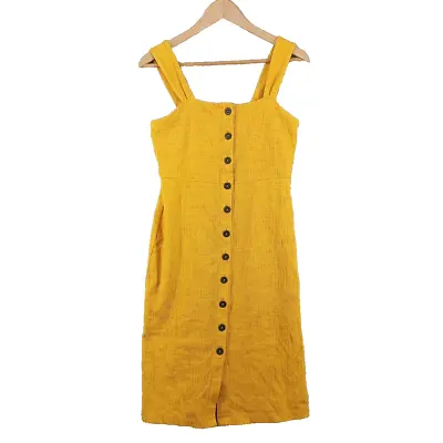 MADEWELL XS (0-2)Fall Style Wide Strap Dress Knit Ochre Casual Button Closure • $19.56