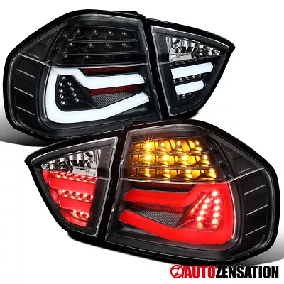 Black Fit 2005-2008 BMW E90 3-Series 4DR Sedan LED Tail Lights Brake Lamps 06 07 • $227.99