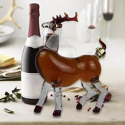 Animal Elk Wine Decanter Dispenser Kitchen Juice Gift Glass Liquor Decanter • $32.45