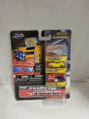 Jada Nano Hollywood Rides G1 TRANSFORMERS 3 PACK Optimus Prime Bumblebee New • $16.46