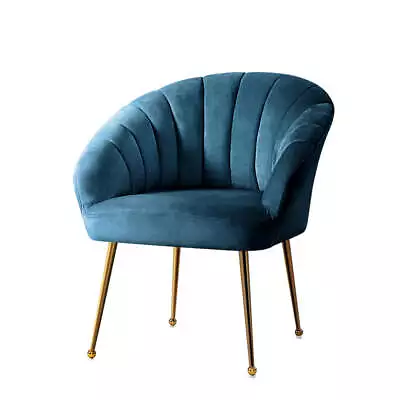 Artiss Armchair Lounge Chair Armchairs Accent Chairs Navy Blue Velvet Sofa Couch • $164.11