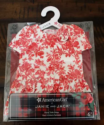 NEW American Girl Doll X Janie & Jack FLORAL TOILE DRESS Red Flower Mix & Match • $18.96