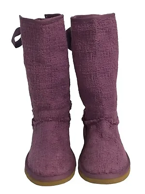 UGG Heirloom Lace Up Boots Size 4 Purple EUC • $35