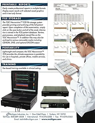 Transcranial Doppler (TCD) Multigon TOC1M0 NEUROVISION *NEW** W/1 MFG WARRANTY • $14900