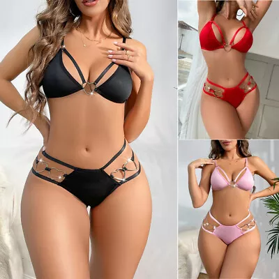 Womens Lingerie Sexy Bra And Panty Set Strappy Babydoll Set Underwear Set Teddy • $11.59