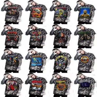 IRON MAIDEN METALLICA DIO GUNS & ROSES Punk Rock Black T Shirts W Tie Dye • $18.89