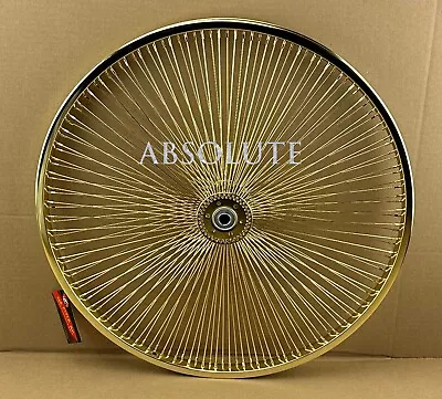 Vintage Lowrider 26  144 Spoke Hollow Hub Gold Rims Lowrider Trike Wheels. • $298.95