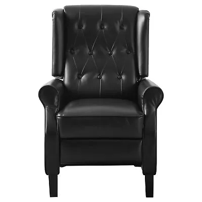 Faux Leather Manual Recliners Mid-Century Modern Pushback Reclining Armchairs • $649