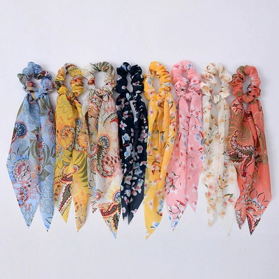 £1.43 • Buy Floral Hair Bow Ponytail Elastic Boho Hairband Rope Ribbon Ties Scrunchie Scarf