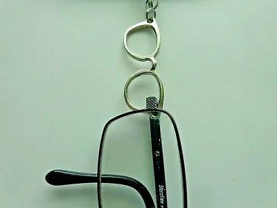 32  Unisex Glasses Frame Black Leather Suede Cord Eyeglasses Holder La Necklace  • $4.99