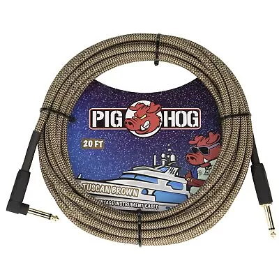 Pig Hog 20-Foot Vintage Woven Instrument Cable 1/4  Straight-Right Angle • $22.95