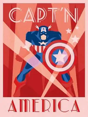 Marvel Deco Captain America Official 30 X 40cm Stretched Canvas Print Wall Art  • £25
