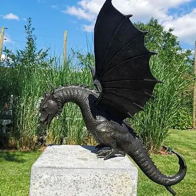 Garden Dragon Statue Fountain Dragon Ornament Resin Water Feature Sculpture • £51.18