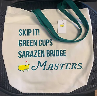 $30 • Buy 2022 Masters Golf Augusta National Green And White Skip It! Green Cups Tote Bag
