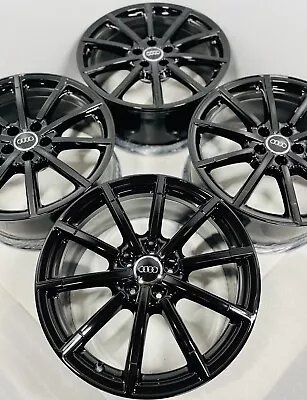 19  X 8.5  Audi A6 S6 A4 S4 Allroad OEM Factory Wheels Rims Full Set Black Gloss • $1449