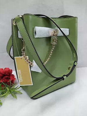 Michael Kors Hamilton Legacy Green Leather Lock Detail Messenger Bag - NWT $458 • $260