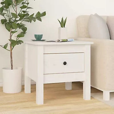 Side Table White 40x40x39  Solid Wood Pine K2F1 • £41.99