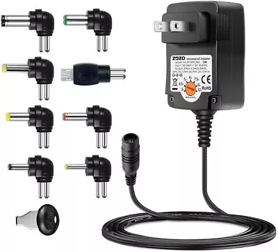 $13.70 • Buy 12W Max  AC Adapter Charger Power Supply Multi-Switching Voltage 3-12V W/ 8 Tips