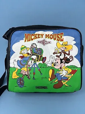 Mickey Mouse Safari Club Thermos Lunch Bag Very Good Condition Vintage Disney • £13