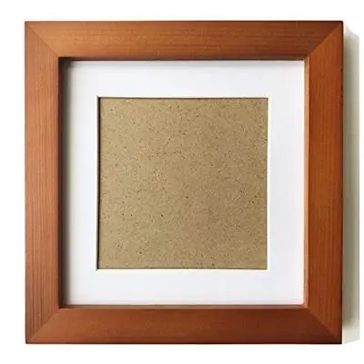 6x6 Picture Frames With 4x4 Opening Mat Brown 6x6 Square Photo Frame Solid Wood • $11.38