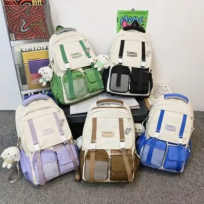 Teens School Backpack Kawaii Cute Bear College Travel Casual Bag Girls Women LOT • £4.19