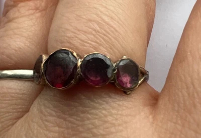 £89.99 • Buy Vintage Antique Georgian Garnet Ring Jewellery Flat Cut Stones