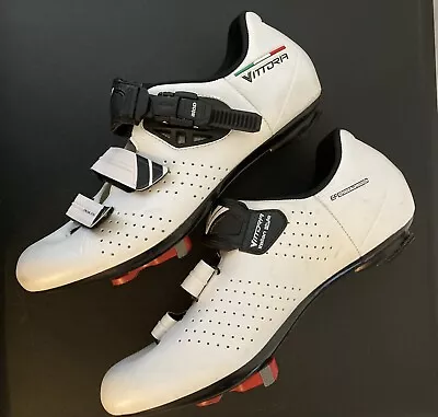 Vittoria Hera Performance Road Cycling Shoes US 11 EU 44 White Italian Style • $65