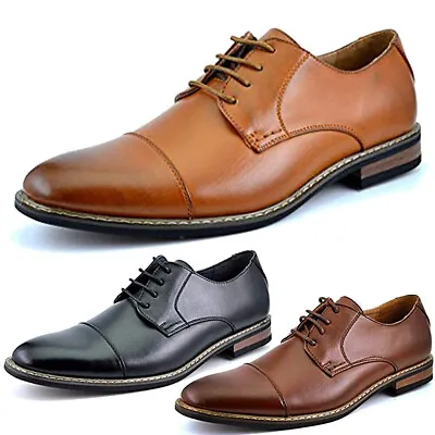 Men's Wide Dress Shoes Formal Comfort Lace Up Oxford Wedding Shoes • $36.99