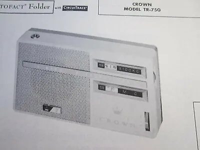 $6.50 • Buy Crown Tr-750 Transistor Radio Photofact