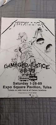 Metallica 1-29-1989 Original Concert Poster Expo Square Tulsa Ok • $180