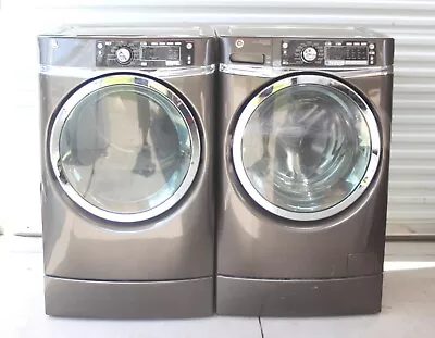 GE Grey Front Load Washer Dryer Set- LP/Nat Gas • $819.99