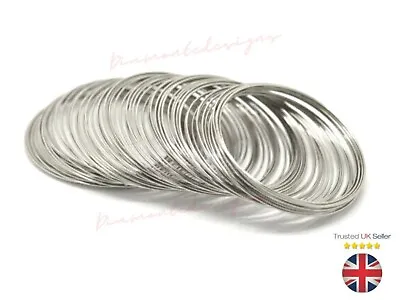 50 Loops - Steel Memory Wire Bracelet Coil 70mm X 0.6mm Jewellery Craft  UK I221 • £2.95