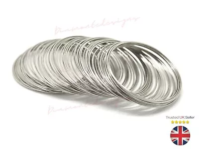 50 Loops - Steel Memory Wire Bracelet Coil 80mm X 0.6mm Jewellery Craft  UK K21 • £3.29