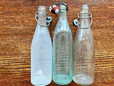 3 Vintage Clicquot Club Soda Pop Bottles   1  Embossed 3 With  Wire Tops • $15.50