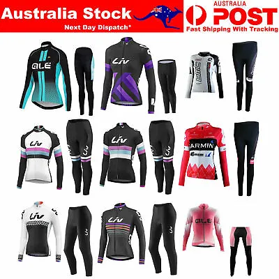 Sports Riding Bicycle Bike Cycling Women Clothing Long Sleeve Jersey Pant Set • $59.99